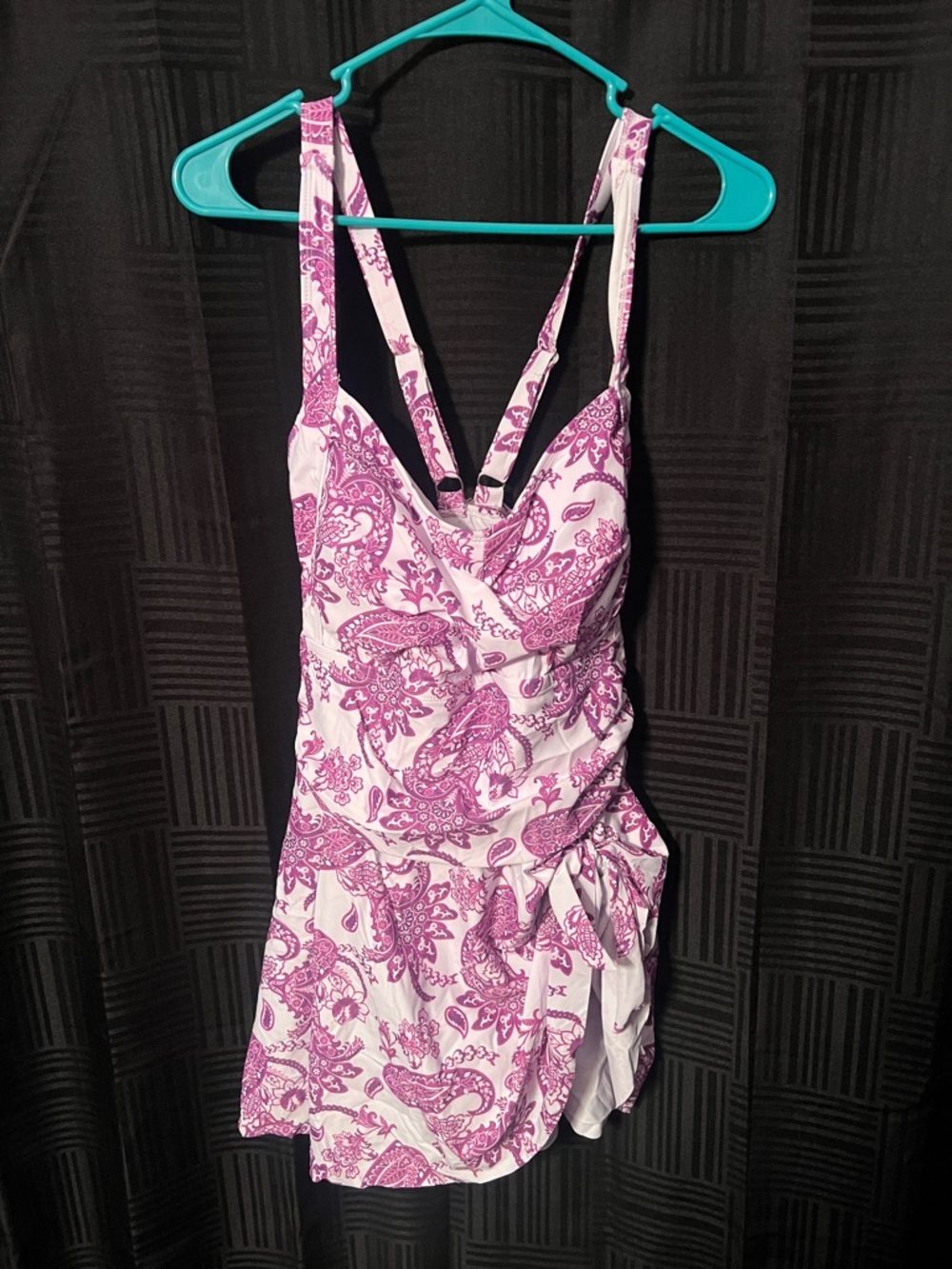 Pink Paisley Strappy Swimdress